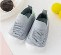 Baby soft sole non-slip walking shoes in breathable fly woven cotton cloth with natural rubber sole, multiple colours