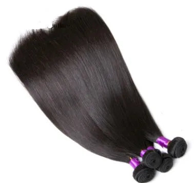 Brazilian human hair straight bundle in natural colour 1b, double weft, 100g weight, available in lengths 8 to 30 inches