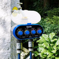 Dual timed irrigation controller with battery compartment for automatic garden watering systems