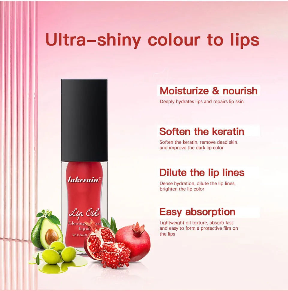 8ml lip gloss in seven colour options: coral, transparent, honey, jam, pink, red, and rose