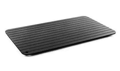 Black aluminium defrosting tray for thawing frozen meat without microwave