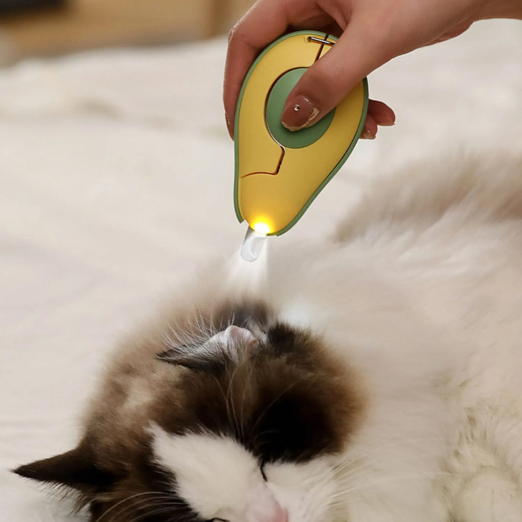 Professional pet nail clippers with LED light for small dogs and cats in green colour