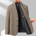 Men's loose-fit polyester coat in black colour for spring and autumn seasons