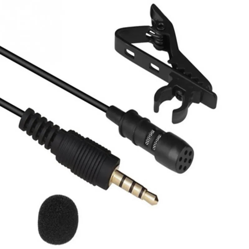 Portable clip condenser microphone with metal shell and 3.5mm plug for mobile phone recording