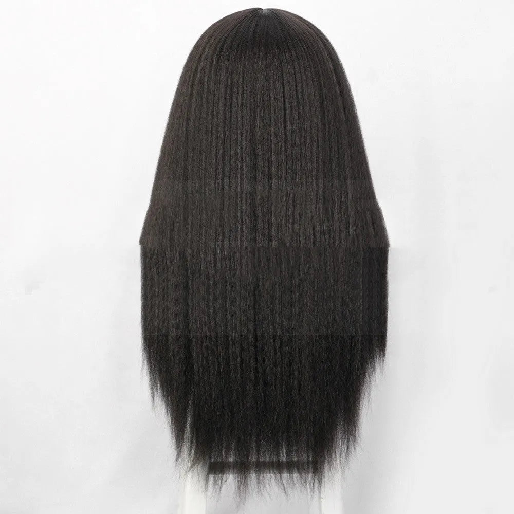 European American women's former lace wig 30 inch straight high temperature silk