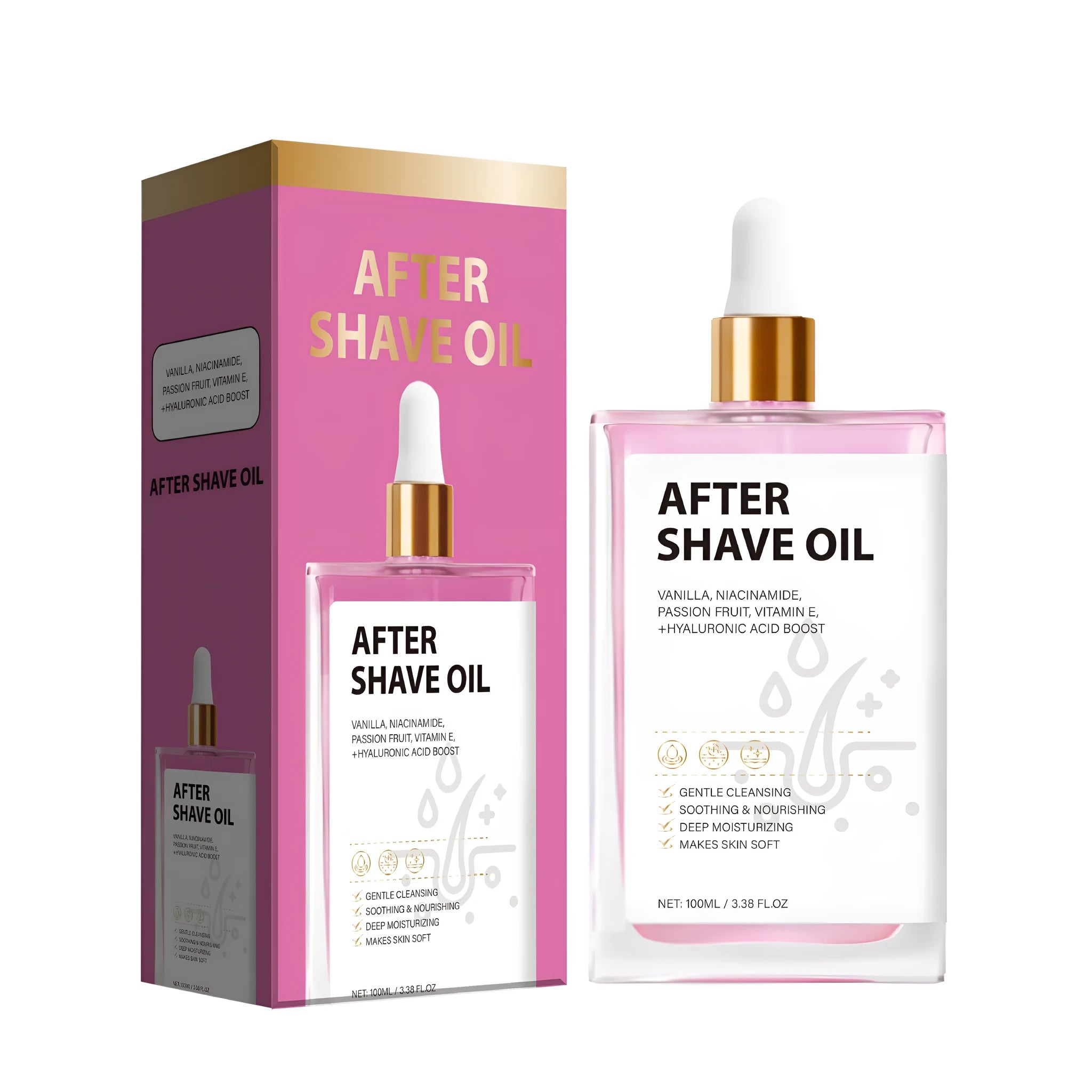 FP-A021 men's aftershave oil bottle with 100ml content for post-shave skin care