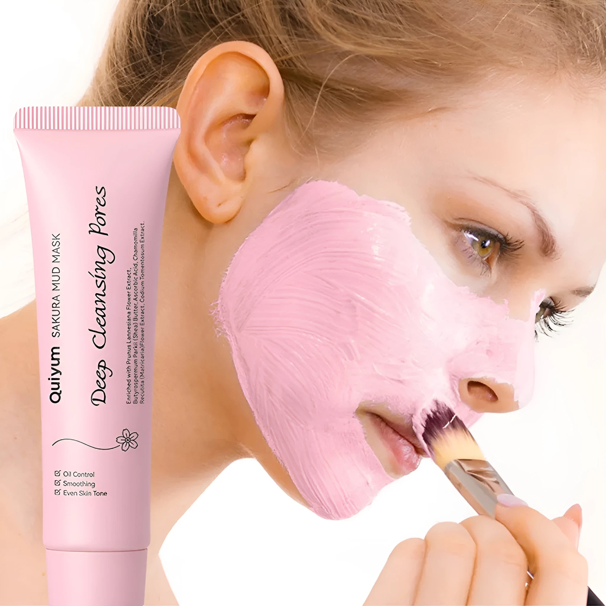 30g jar of cherry blossom mud mask for facial cleansing and moisturising