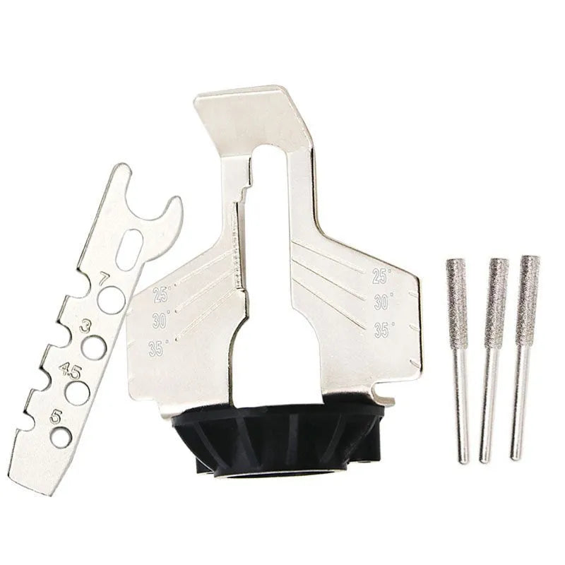 Silver metal electric chain grinding accessory for bandsaw blades with 100 teeth