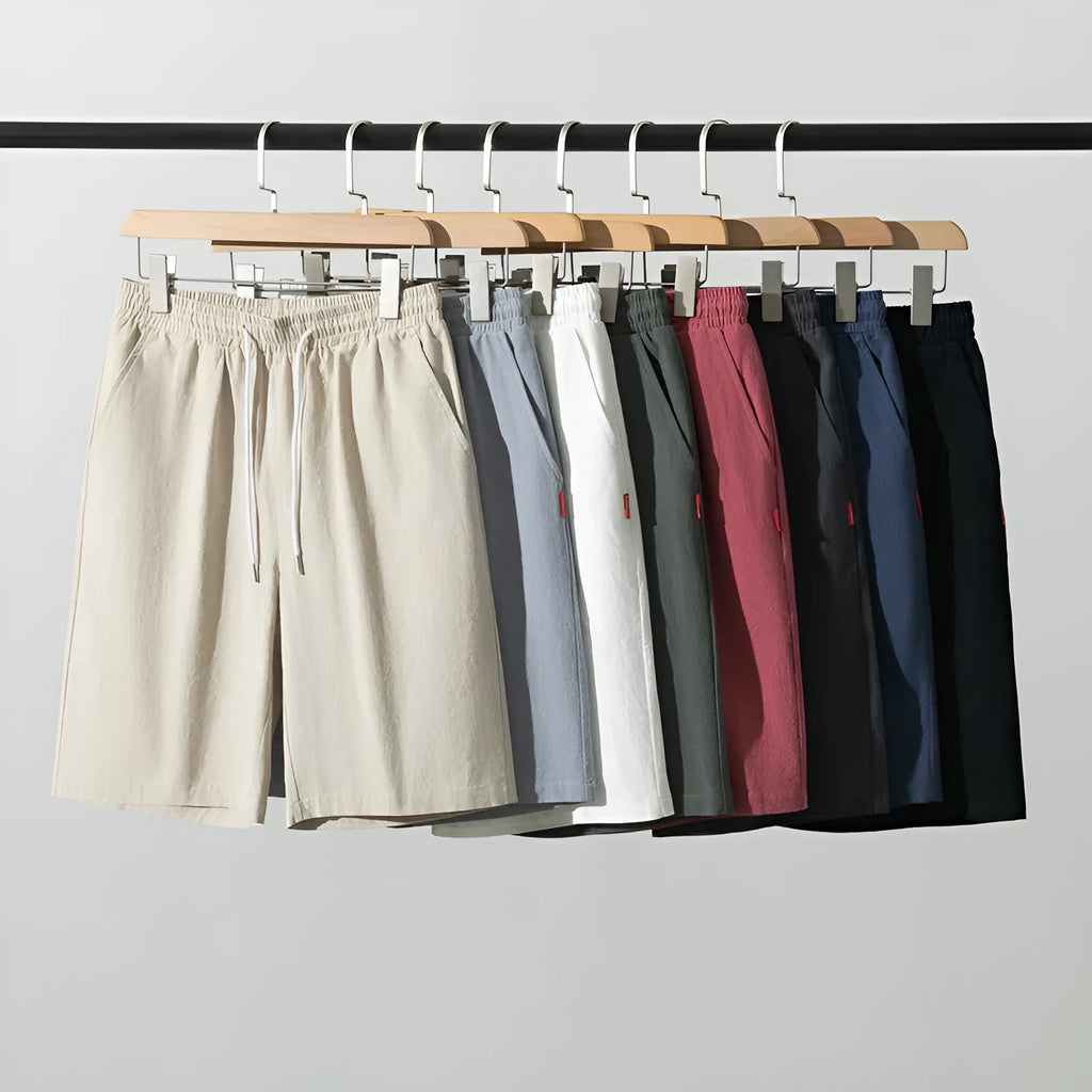 Cotton and linen Chinese style cropped trousers in solid colours with drawstring waist