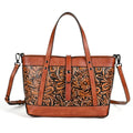 First layer cowhide hand carved skeleton-skin horizontal square crossbody bag in retro brown