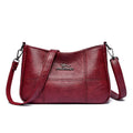 Cross stitching sheepskin small square bag for women in soft leather, available in multiple colours