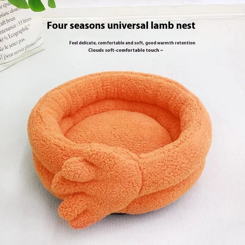 Yellow thickened plush pet kennel mattress measuring 48 by 20 centimetres