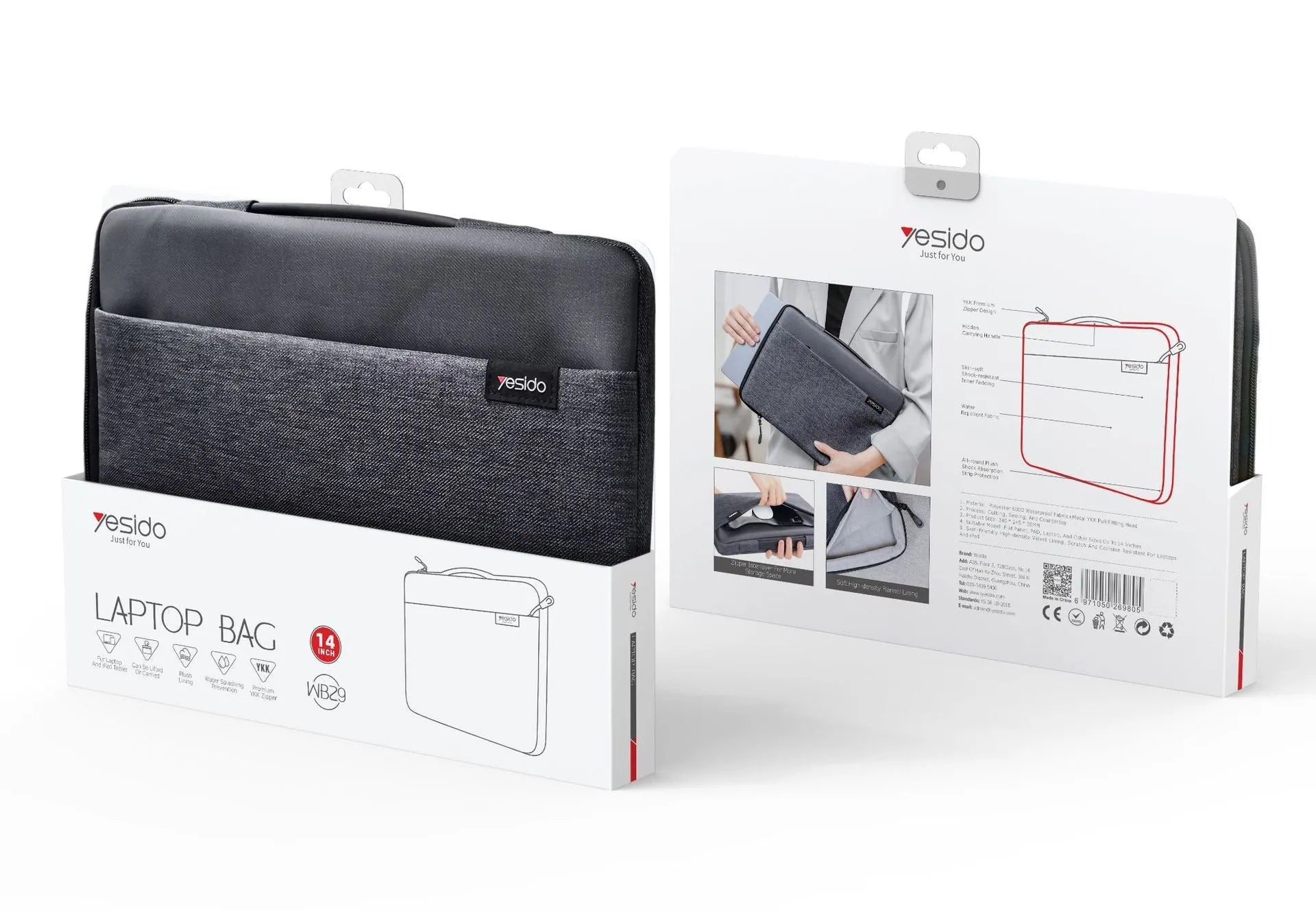 Solid colour leisure versatile portable notebook computer bag liner with plush polyester outer for 14 inch laptop