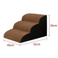 Wooden dog stairs with removable fabric cover in brown colour
