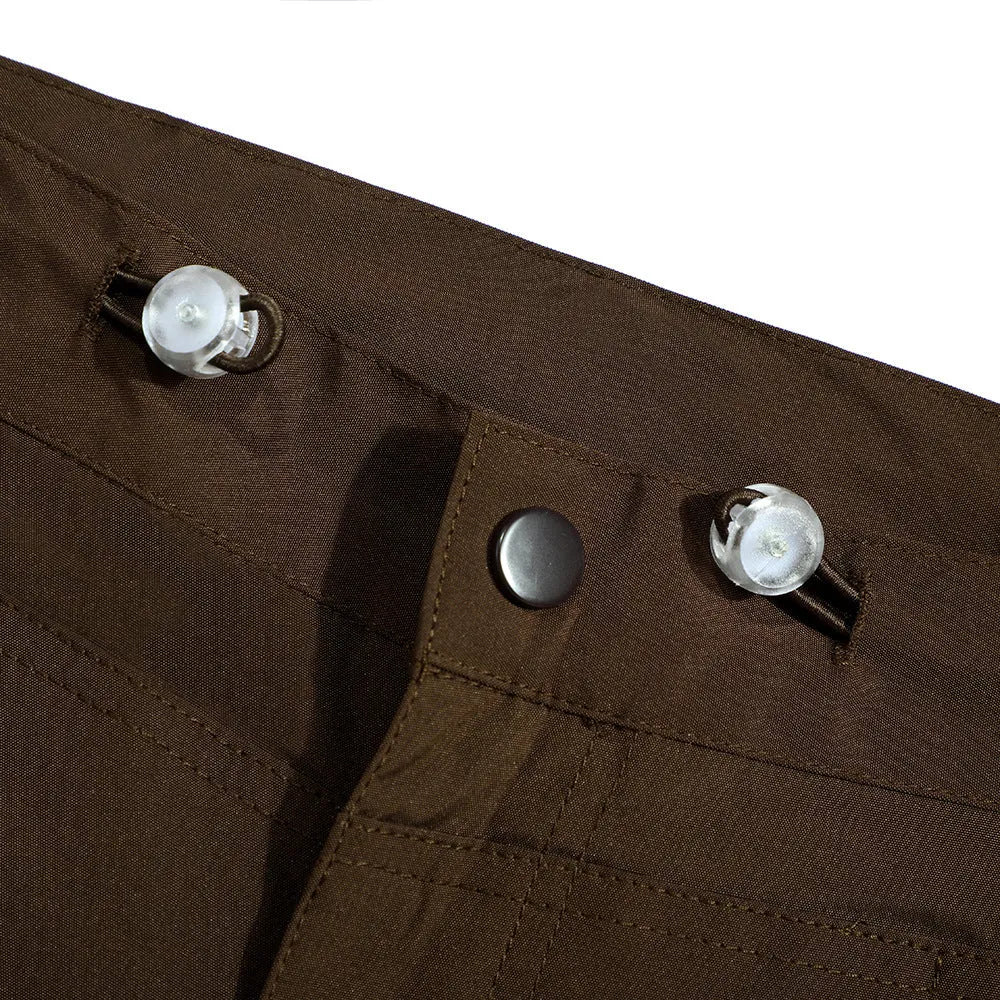 Loose men's cotton trousers in solid colour for street workwear, sizes S to XL, in black and brown