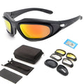 Tactical polarized sunglasses for cycling with full rim sports frame and dustproof protection