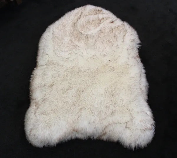 Pet dog plush mat in beige with soft plush surface on floor, available in multiple sizes for dogs up to 45kg