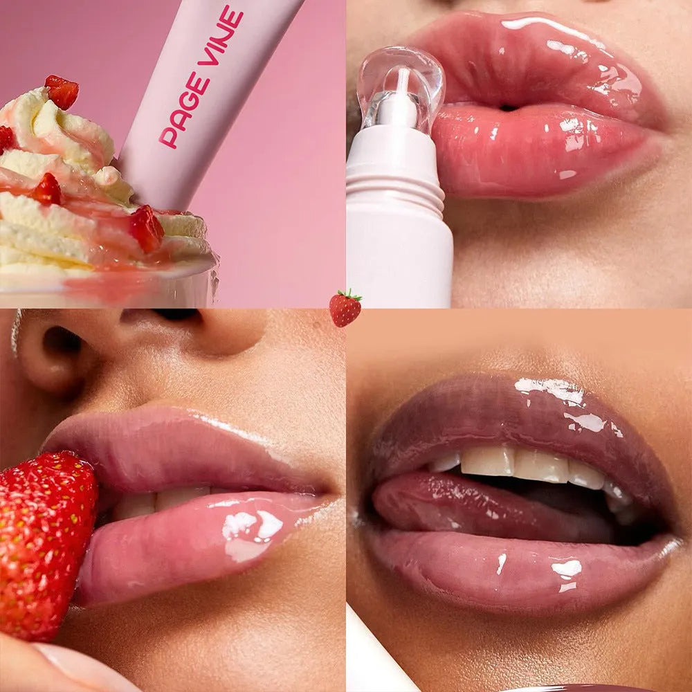 4-colour brightening lip balm moisturising exfoliating long-lasting lip gloss for women