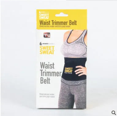 Neoprene waist trimmer belt for women in black, available in sizes S to XXL