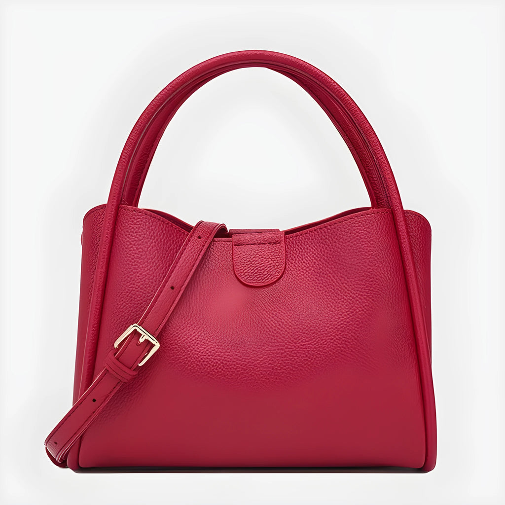 PU leather horizontal square messenger bag 24x11x18cm in brown with single shoulder strap and stitch detailing