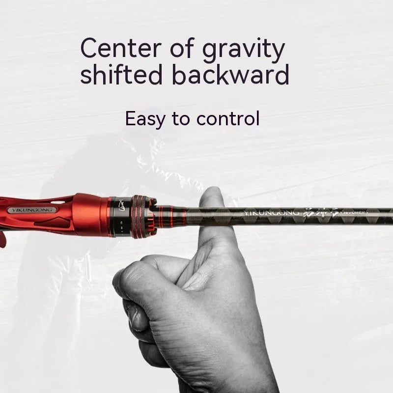 Carbon ultralight fishing rod showing straight handle and pikestaff style options in two different lengths