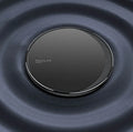 Black circular Kuulaa KL-CD16 wireless disc charger for mobile phones with LED indicator