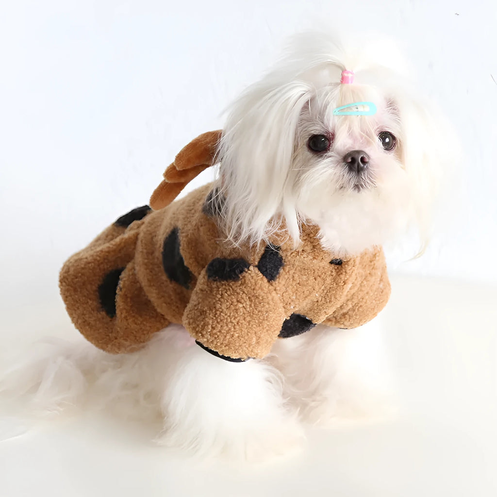 Polka dot elk couple pet clothing for dogs and cats in skirt or four-leg styles