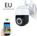 Wireless outdoor night vision wide-angle network dome camera in black ABS housing