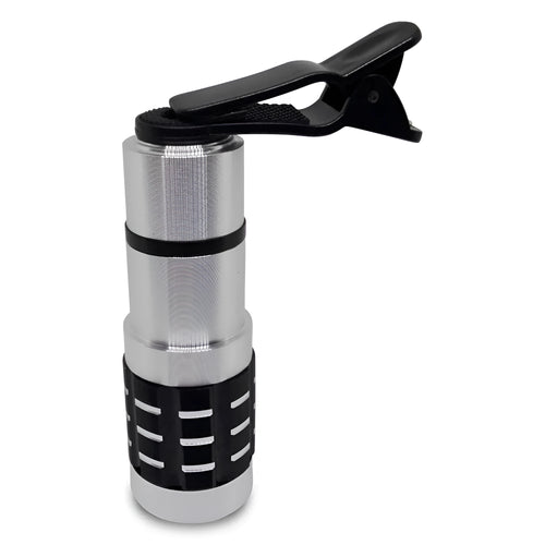 12x telescopic zoom lens with universal clip for smartphone cameras