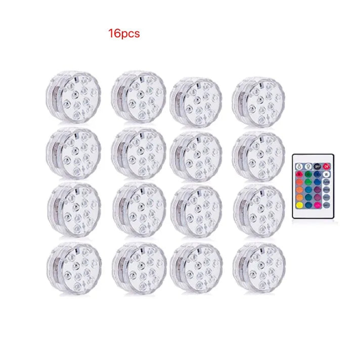 Round waterproof LED candle lamp for battery-powered submersible decorative lighting