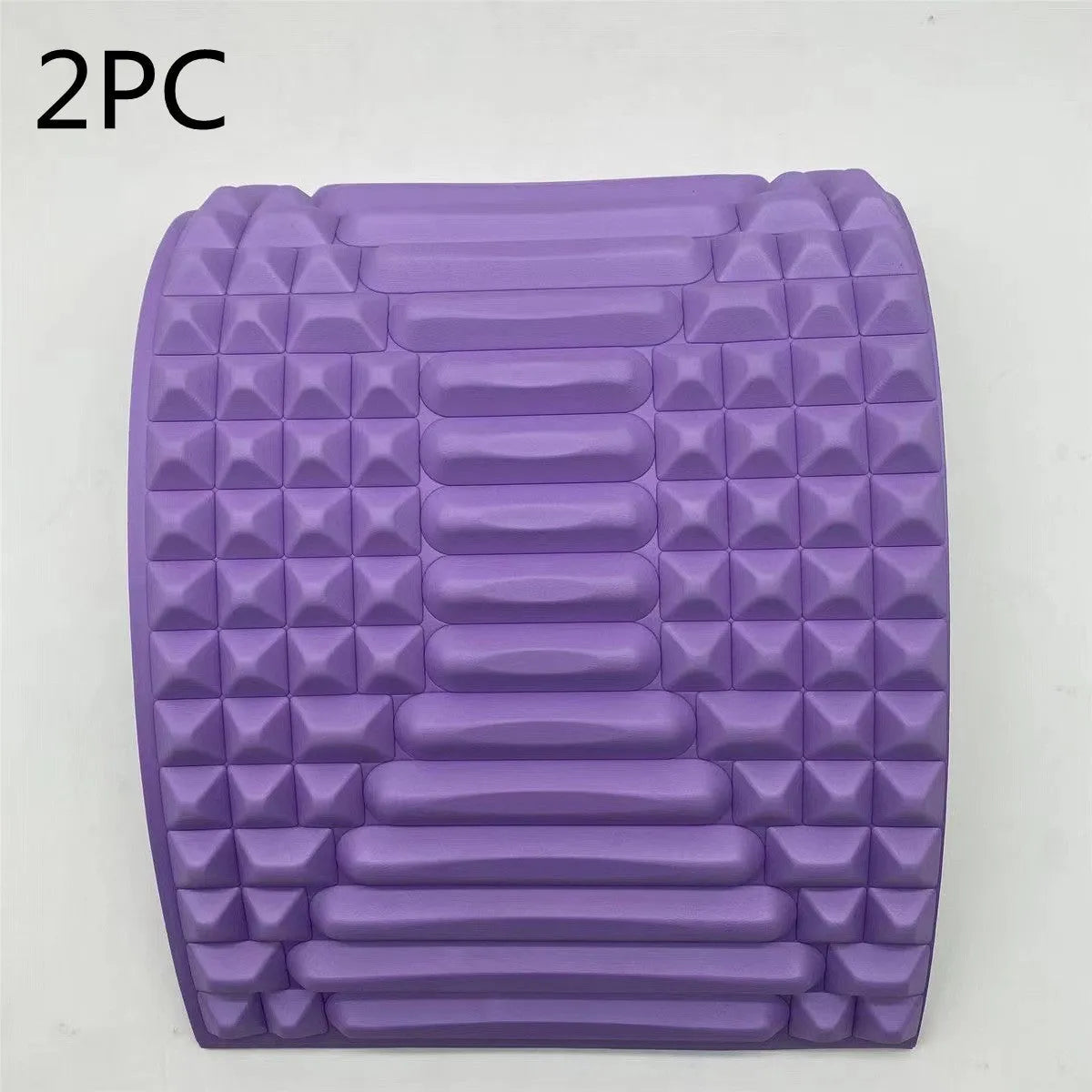 Blue EVA foam back stretcher pillow for lumbar support and acupressure massage.