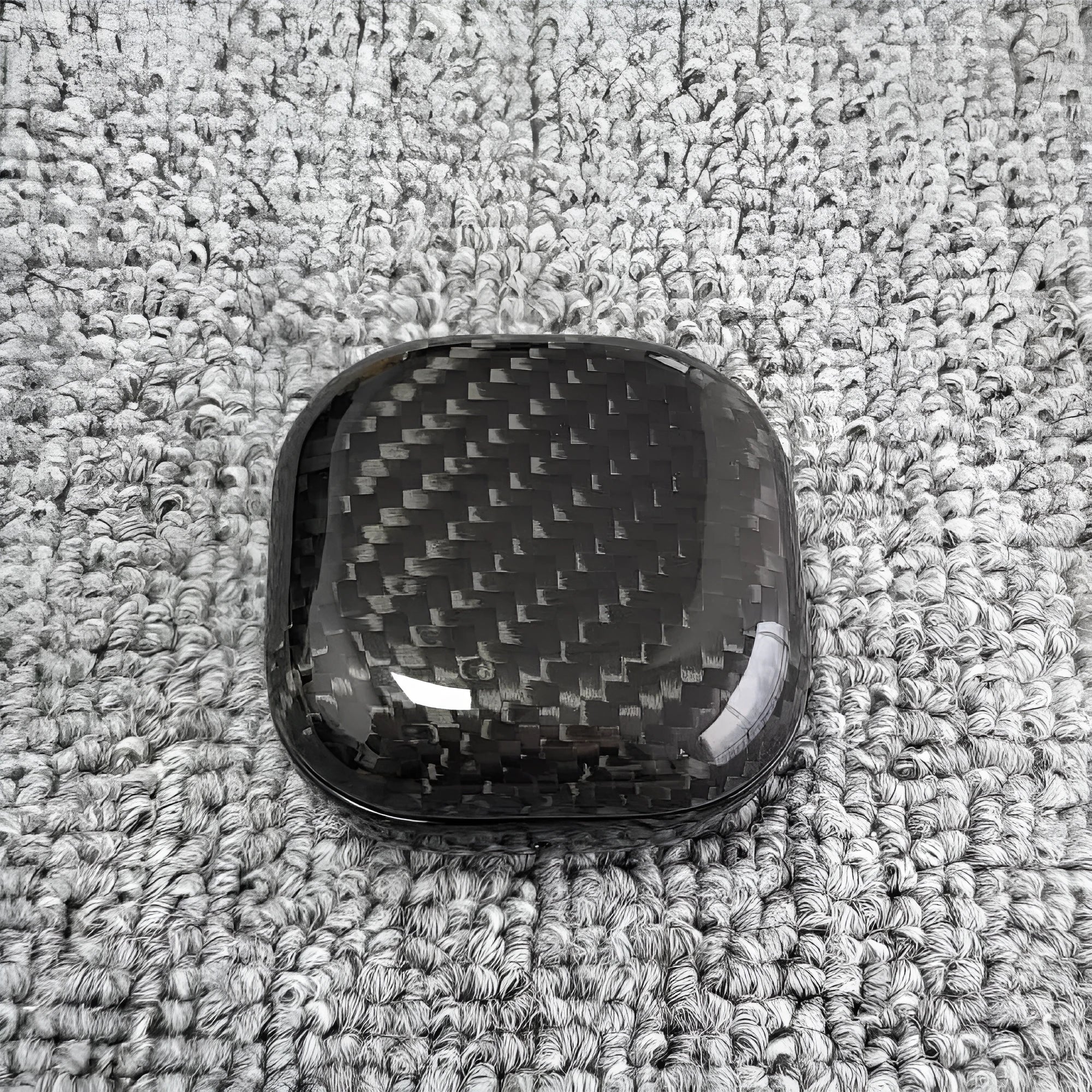 Carbon fiber moulded protective cover for Apple AirPods Pro in a twill bright finish