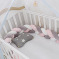 Baby cot bumper braid knot pillow in spandex crystal velvet, multi-colour, 1m length, anti-collision safety
