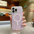 Transparent magnetic TPU phone case for iPhone 15 Pro with flash-colour shell