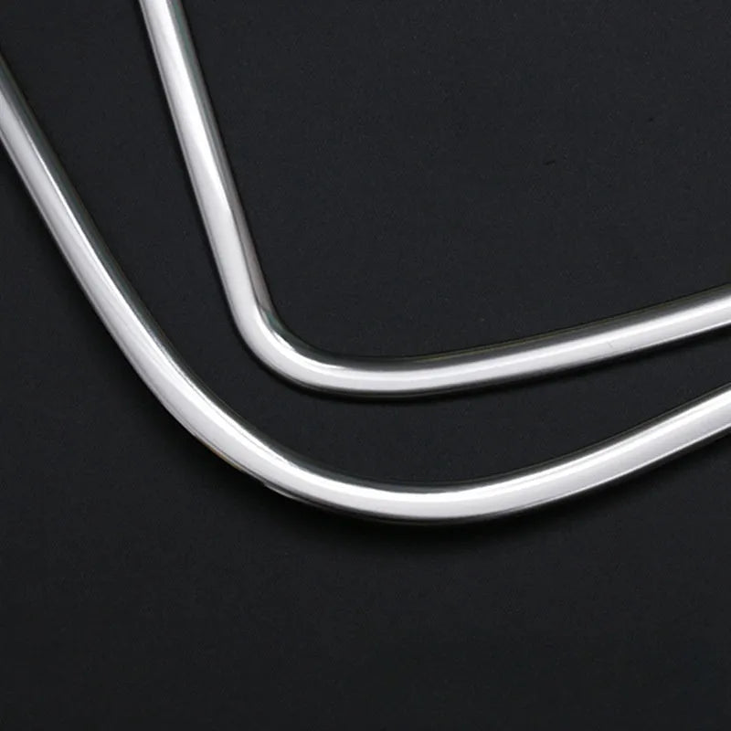 Two silver 304 stainless steel decoration strips for ROOX 40 Series interior door audio frame