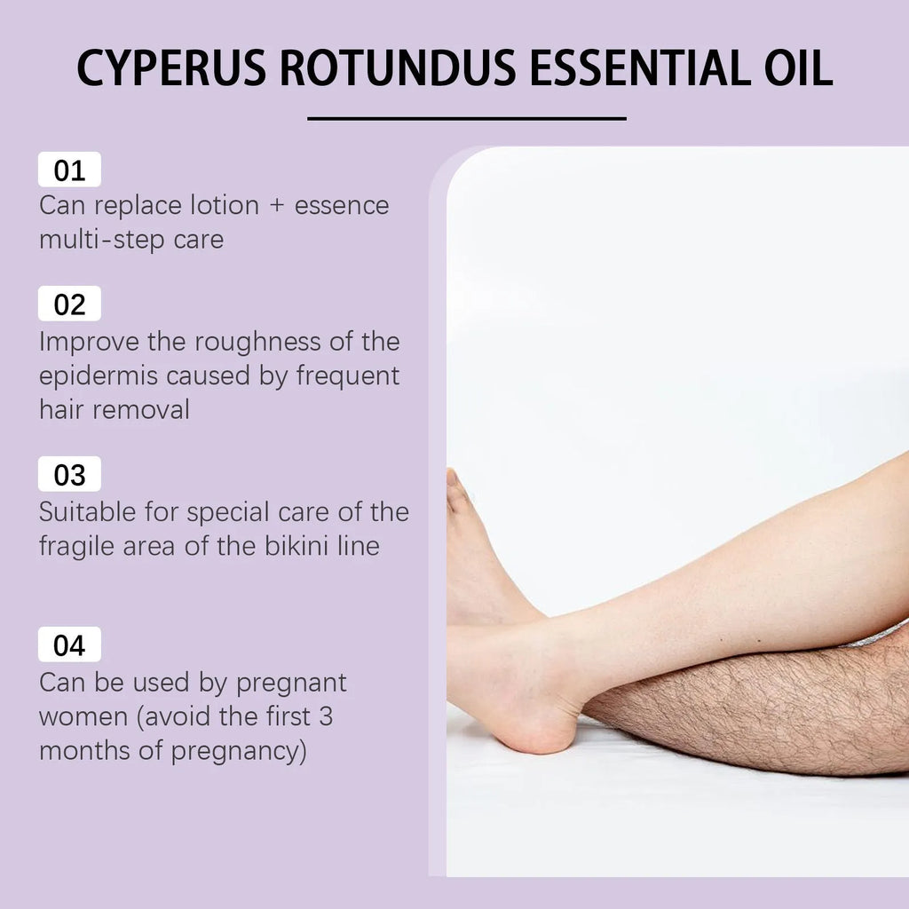 60ml bottle of hair removal essential oil softening treatment with botanical extracts