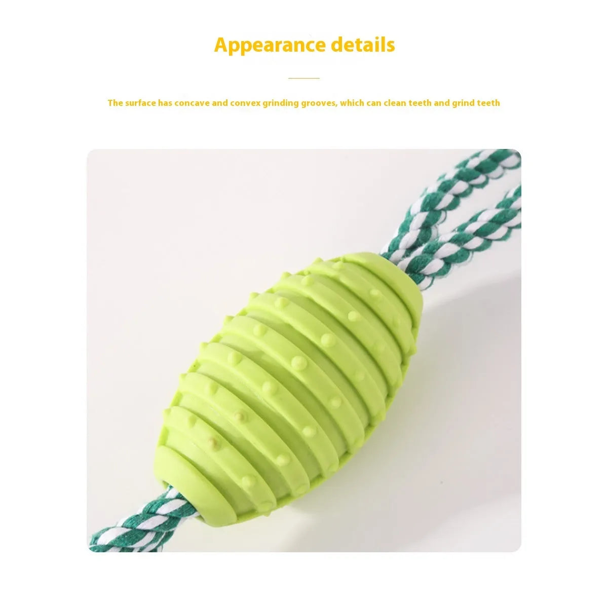 Dog molar toy cotton rope ball in green and pink for chewing and bending play