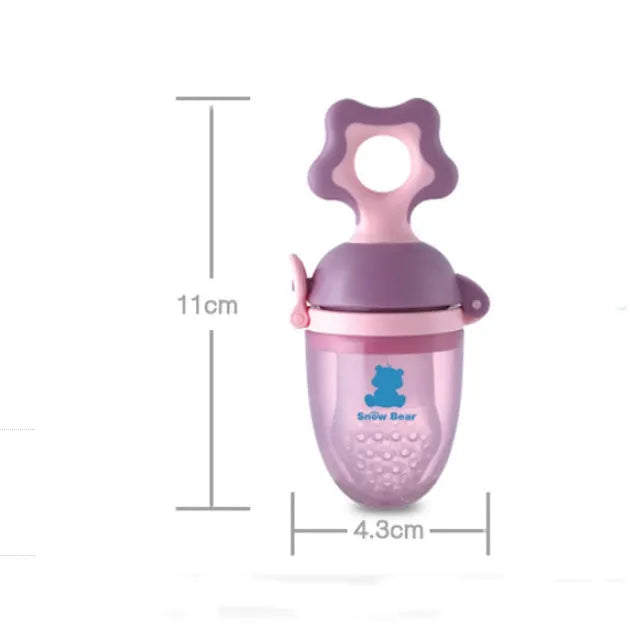 Polypropylene baby bite trainer teething toy in green and purple colour options