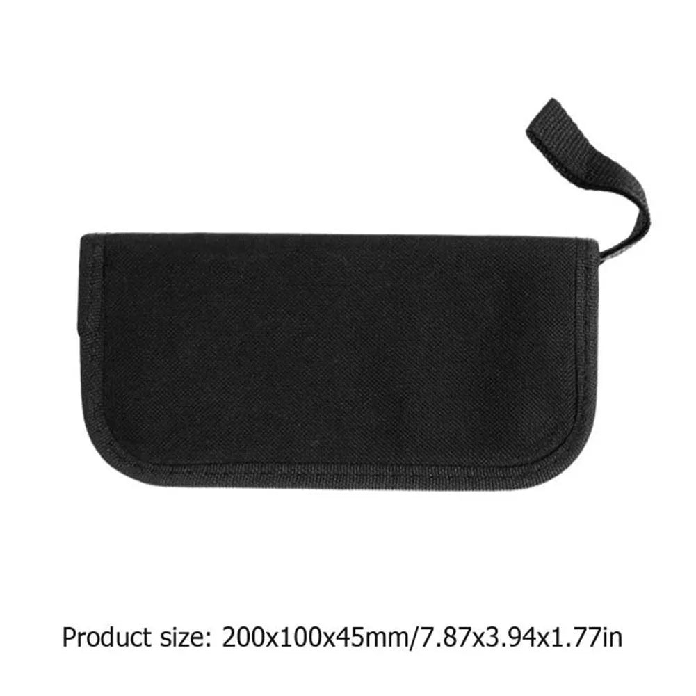 Black plastic case open to reveal 22 metal guitar repair tools including files, rulers, and wrenches for setup