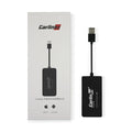 Black wireless CarPlay USB dongle adapter for iPhone and Android car stereo connectivity