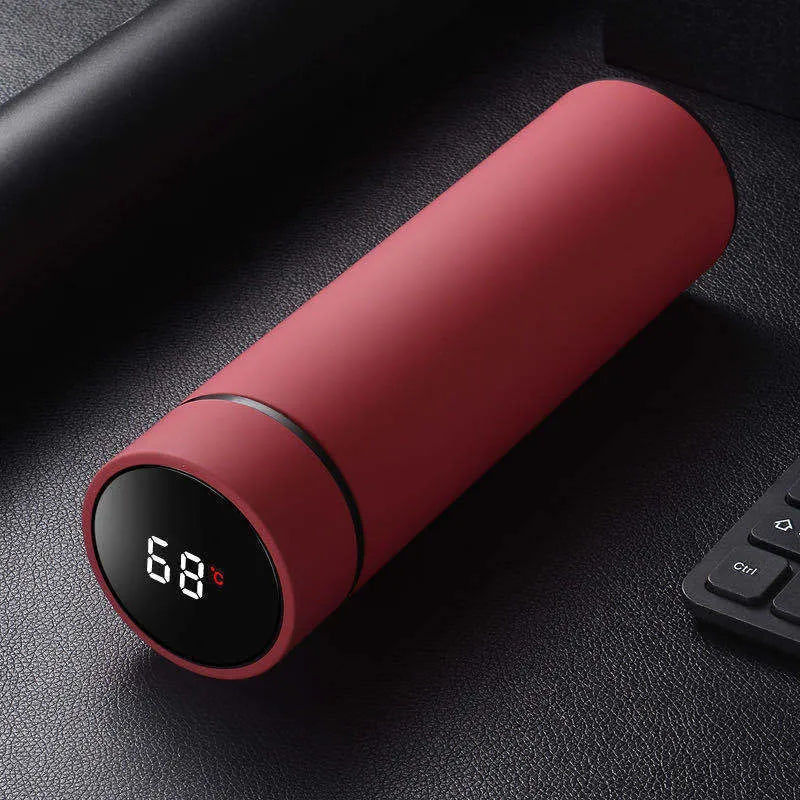 450ml stainless steel vacuum water bottle with arrow mouth in black, red, gold, and blue colour options.
