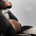 Memory foam car seat massage cushion showing headrest and lumbar support configurations