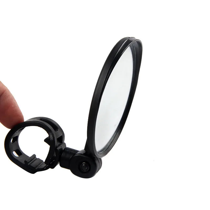 Mountain bike bicycle rearview mirror with 360-degree rotation and adjustable belt for handlebars 15-35mm diameter