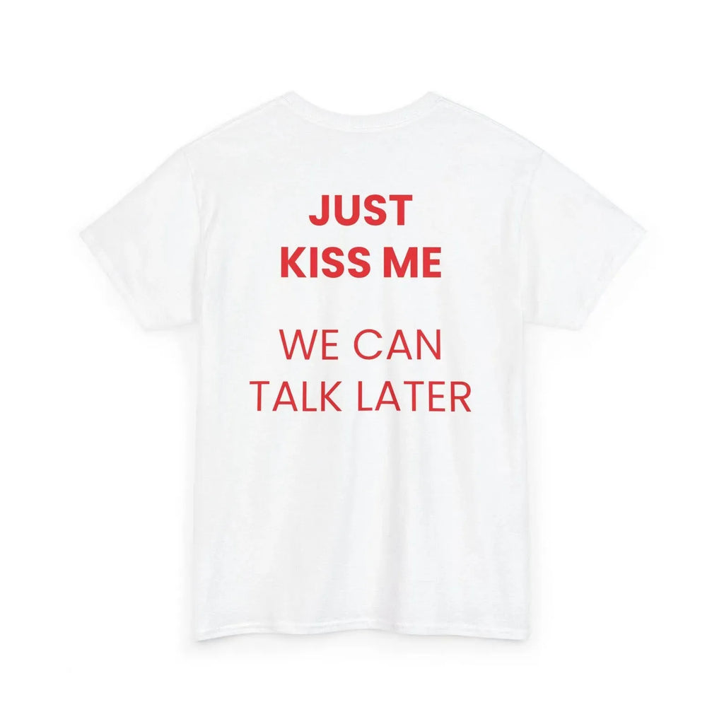 Men's printed short sleeve cotton t-shirt on a hanger showing street fashion design.