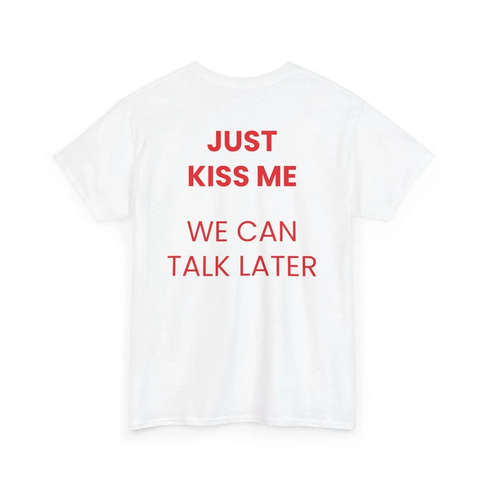 Men's printed short sleeve cotton t-shirt on a hanger showing street fashion design.