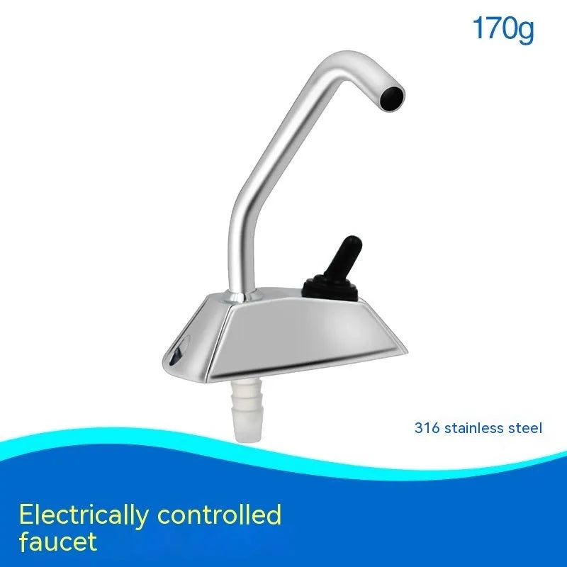 316 stainless steel RV faucet with electronic control and rotating spout