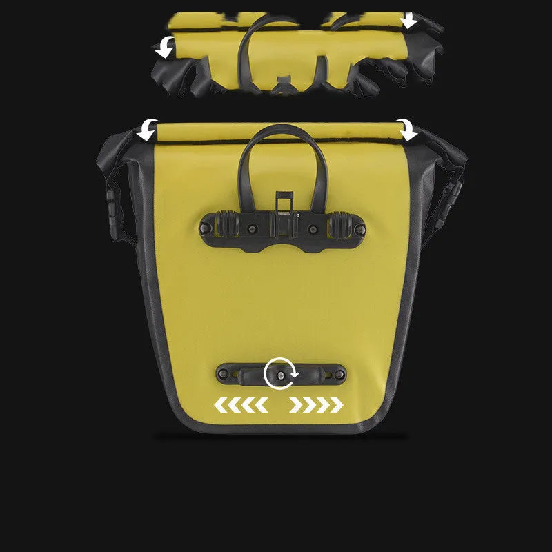Bicycle waterproof bag made from nylon cloth and waterproof fabric in black colour for cycling storage
