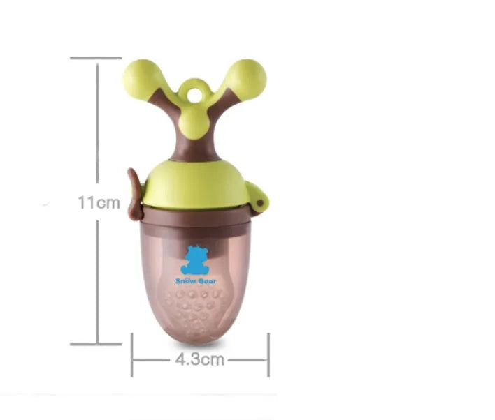 Polypropylene baby bite trainer teething toy in green and purple colour options