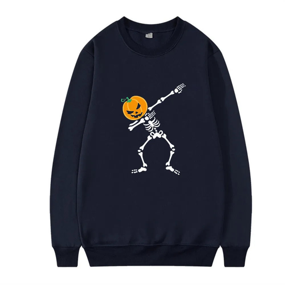 Women's printed cotton crew neck long sleeve top in black, red, yellow, white, or orange red colours