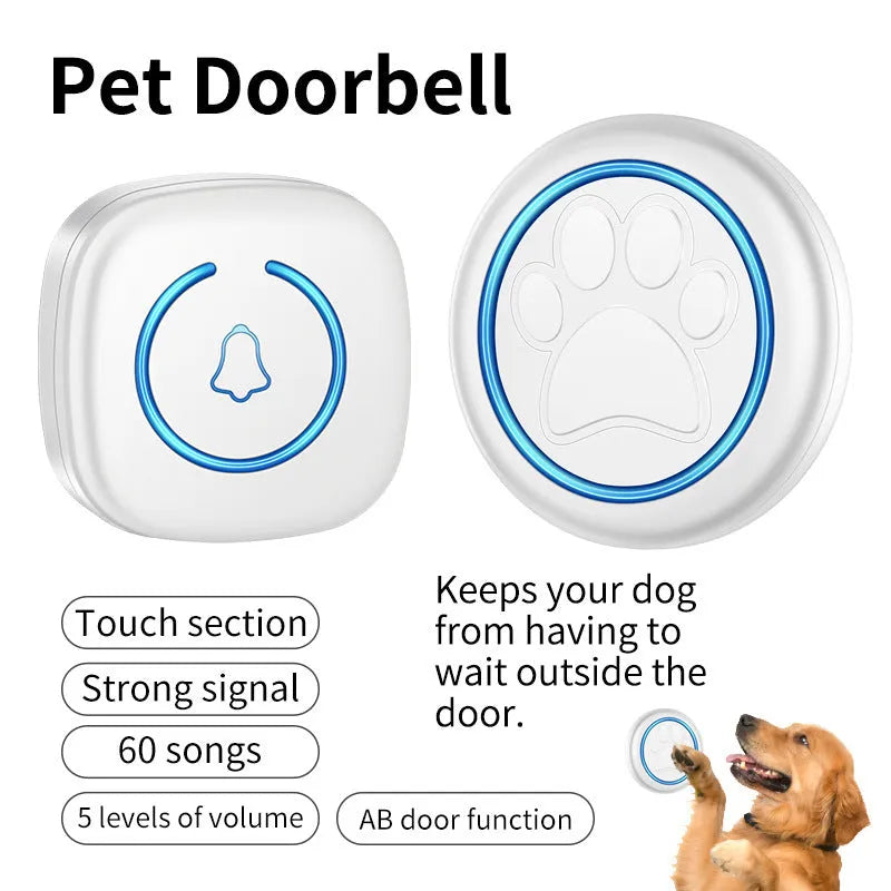 Wireless touch doorbell in black or white with 300 metre range and 60 ringtone options